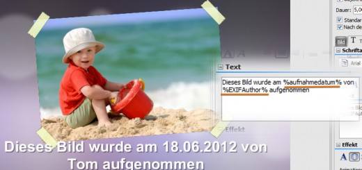 Aufnahmedatum anzeigen lassen in der DiaShow