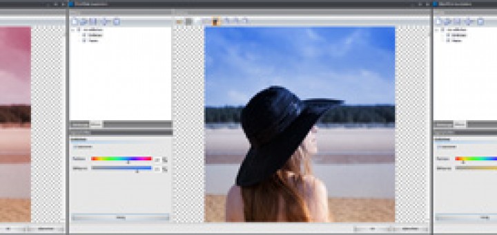 Verschiedene Farbverläufe färben den Himmel des Bildes ein