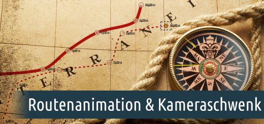 Routenanimation mit gedrehtem Kameraschwenk