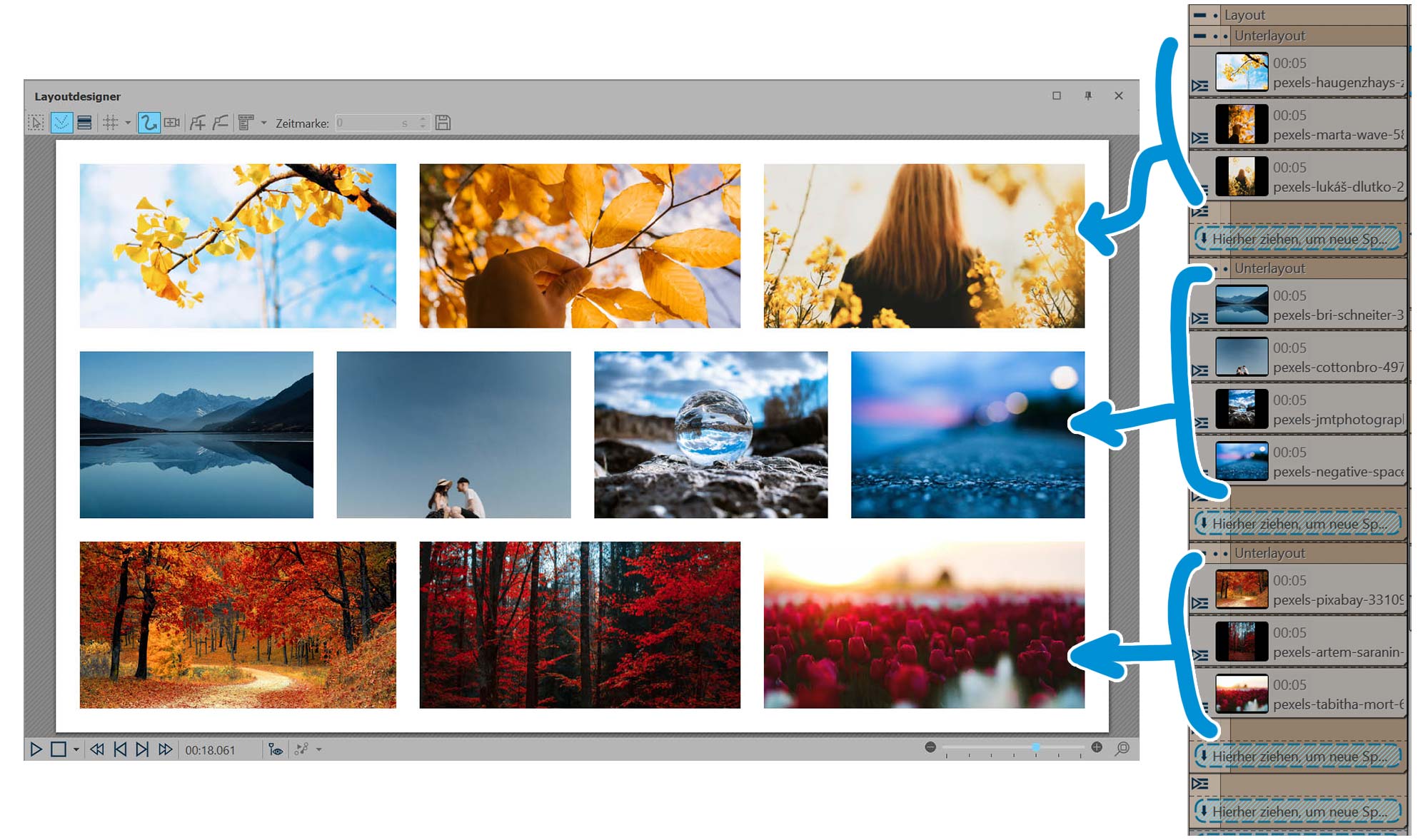 Layouts erstellen und Fotos verschachteln Videobearbeitung Tipps